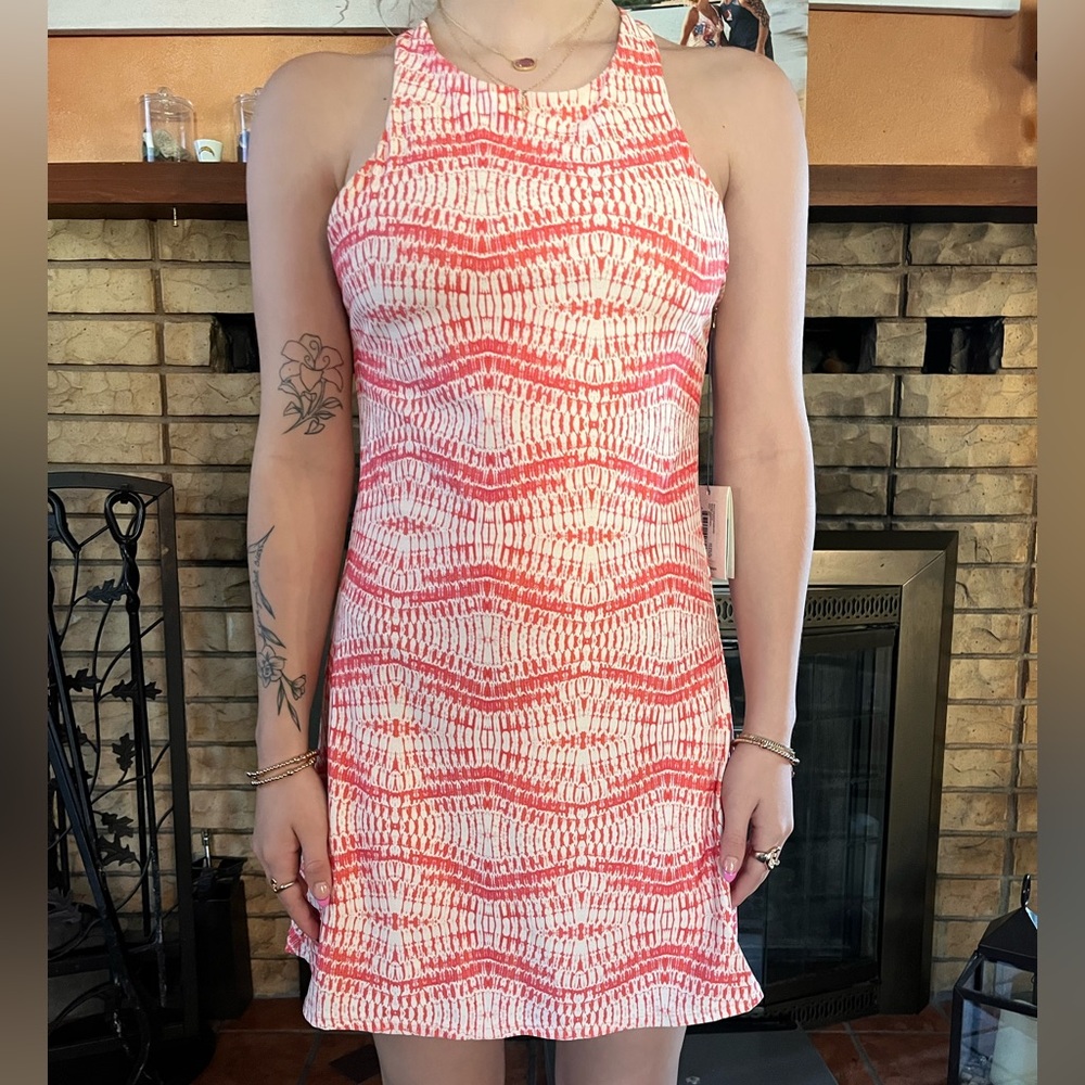 Carve Designs Coral and White Racerback Sundress